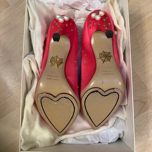 Rare 🔥🔥🔥Charlotte Olympia Bacall Pink Pumps - HOT PINK!!! - Picture 7 of 9